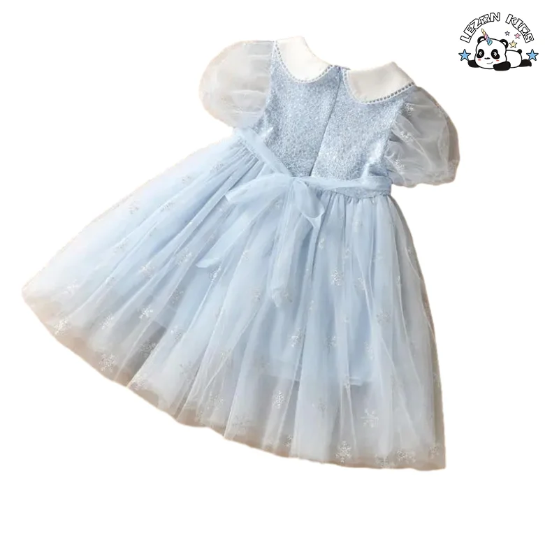 LEZONKIDS - Customizable Fashion Children's Clothing Fancy Party Dress Pink Tulle Flower Dresses for Girls